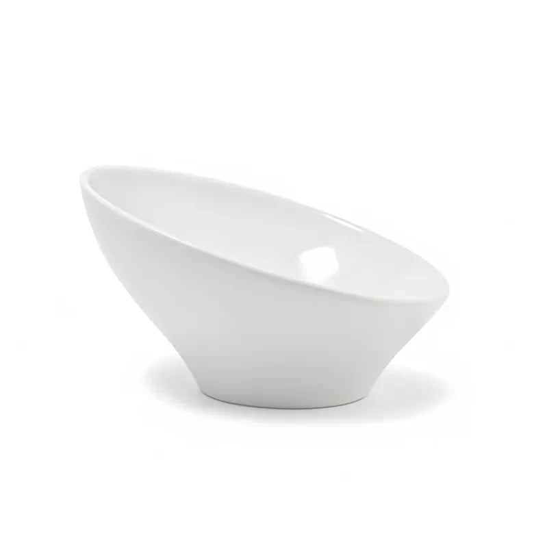 FOH White 32 oz Slanted Bowl (Set of 4)