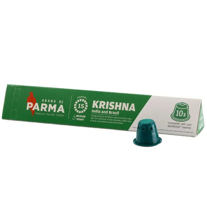 ABANO DI PARMA Krishna 70% ROBUSTA 5.6g Nespresso Compatible Capsules X 10