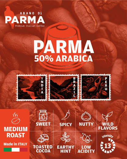 ABANO DI PARMA Parma 50% ARABICA 5.6g Nespresso Compatible Capsules X 10
