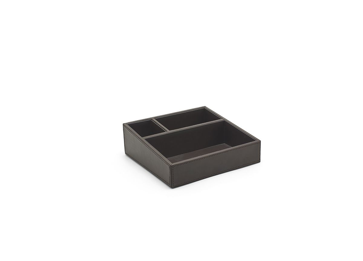FOH 8.75*8.25" Brown Faux Leather Organizer (Set of 4)